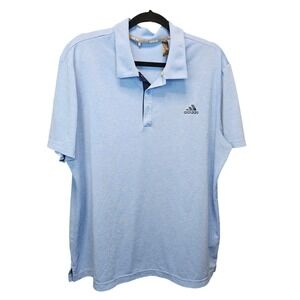 Adidas Men's Light Blue Heathered Short Sleeve Polo Shirt Size XL Golf